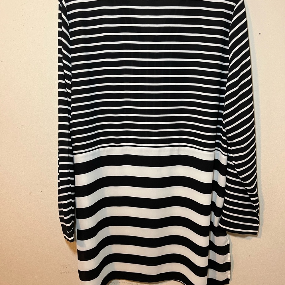 Chico's Monochrome Striped Blouse